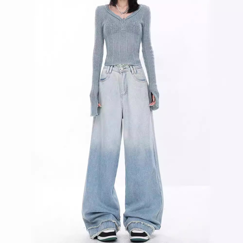 Damen weite Jeanshosen R&B