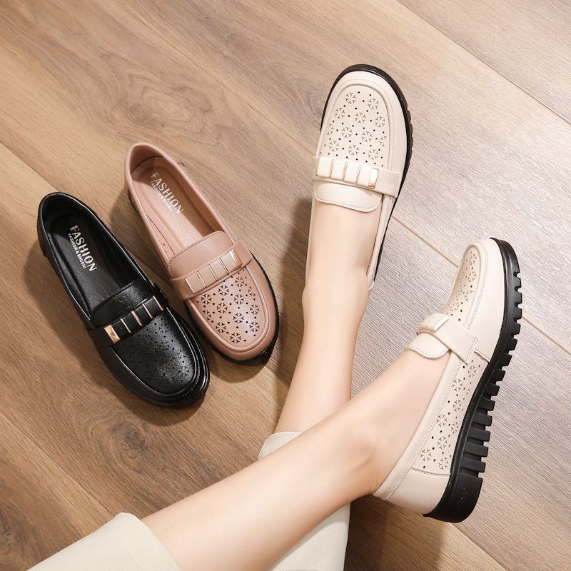 Damen bequeme und stylische Slipper mit eleganten Cut-Outs und modischem dekorativem Riemen R&B