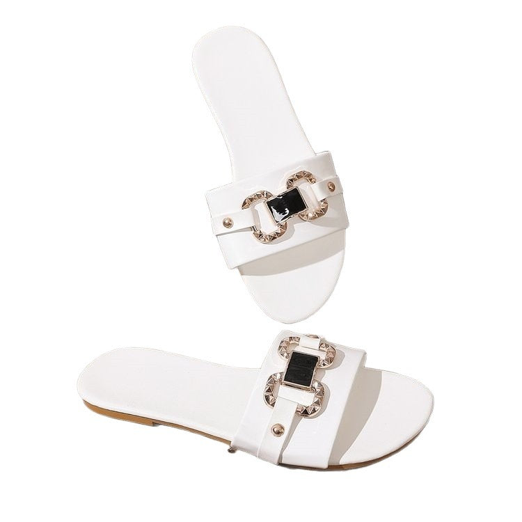 Damen Modische Riemensandaletten mit elegantem Schmuckdetail R&B