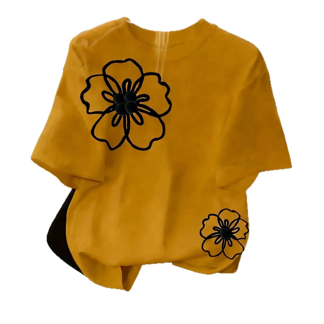 Damen T-Shirt mit floralem Design und lockerem Schnitt R&B