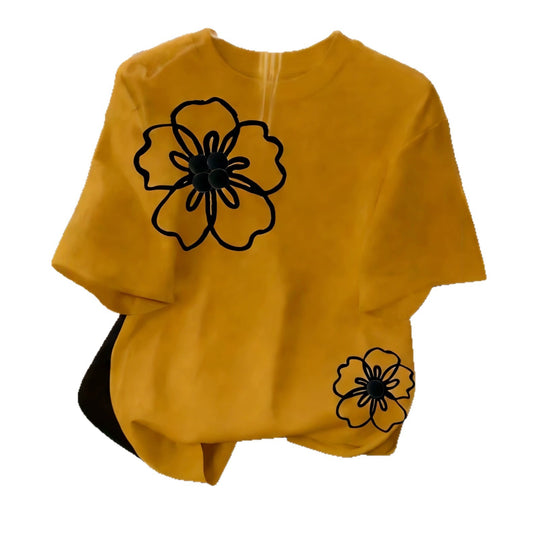 Damen T-Shirt mit floralem Design und lockerem Schnitt R&B