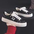Damen Modische Sneakers aus hochwertigem Canvas mit eleganter Plattformsole