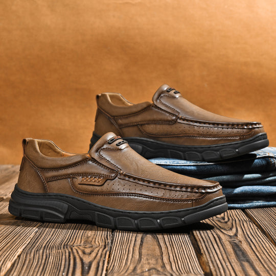 Herren Bequeme Leder-Mokassins mit rutschfester Sohle und atmungsaktivem Design R&B