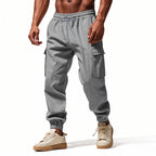 Herren lässige Cargo-Hose mit elastischem Bund und praktischen Seiten- und Oberschenkeltaschen R&B