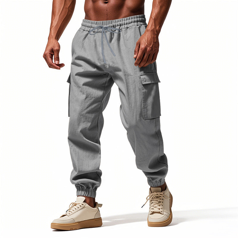 Herren lässige Cargo-Hose mit elastischem Bund und praktischen Seiten- und Oberschenkeltaschen R&B