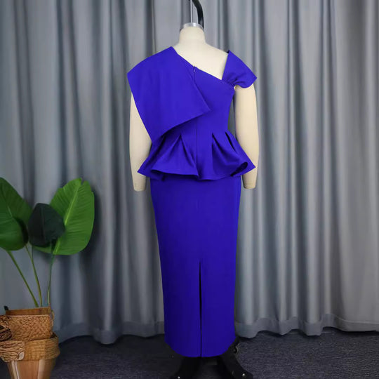 Damen Etuikleid mit ausgefallenem Volant und asymmetrischem Schulterdesign R&B