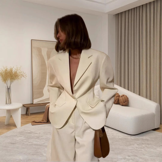 Damen Eleganter Blazer im Oversized-Stil mit praktischen Taschen R&B
