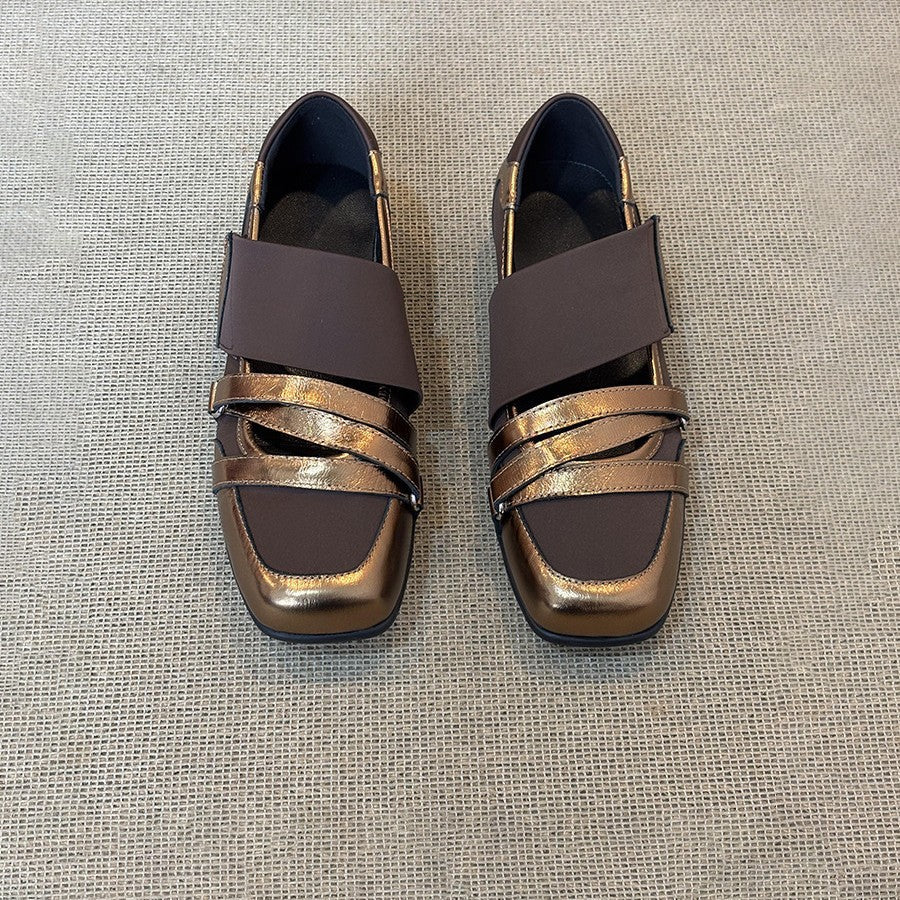 Damen bequeme Slipper mit modernem Riemendesign