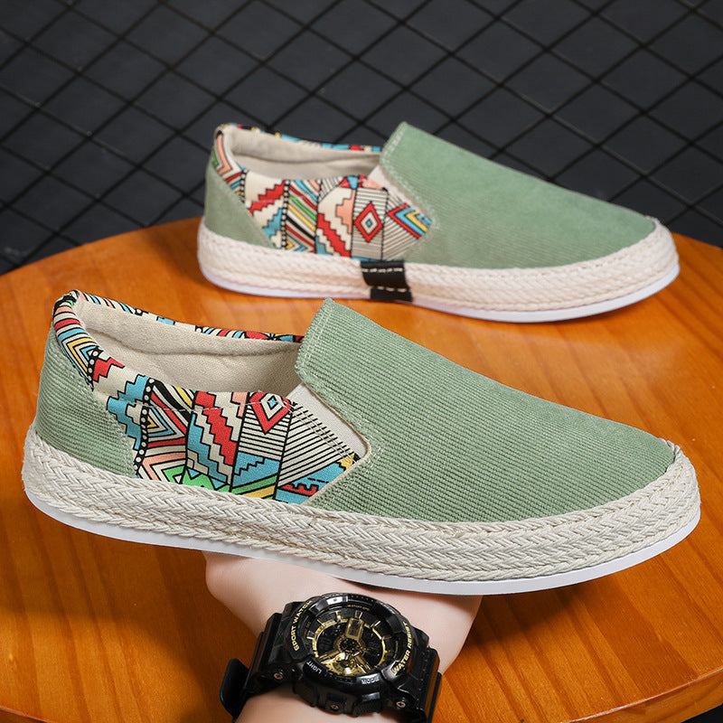 Damen Slip-On Espadrilles mit farbenfrohen Tribal-Mustern