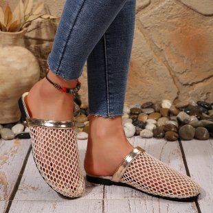 Damen elegante Mules mit glänzendem Obermaterial R&B