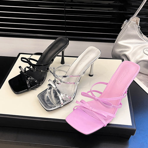 Damen transparente High Heel Sandalen mit eleganten Riemchen R&B