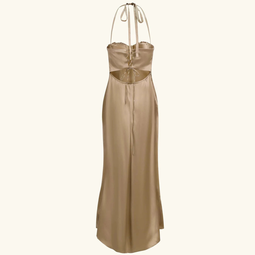 Damen Abendkleid mit tailliertem Oberteil und raffinierten Falten R&B