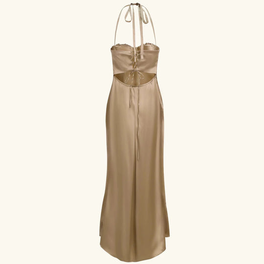 Damen Abendkleid mit tailliertem Oberteil und raffinierten Falten R&B