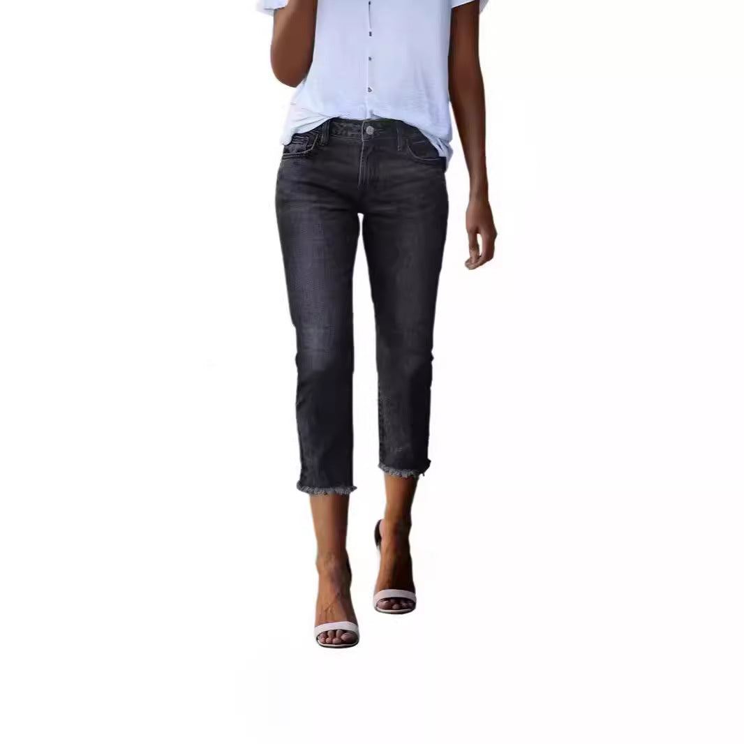 Damen zeitlose Jeans im modernen Schnitt mit cropped Bein R&B