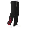 Damen nan weite Sweat-Jogginghose mit dekorativem Karo-Einsatz und seitlicher Knopfleiste R&B