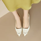 Damen elegante spitze Pumps mit dekorativer Schnalle R&B