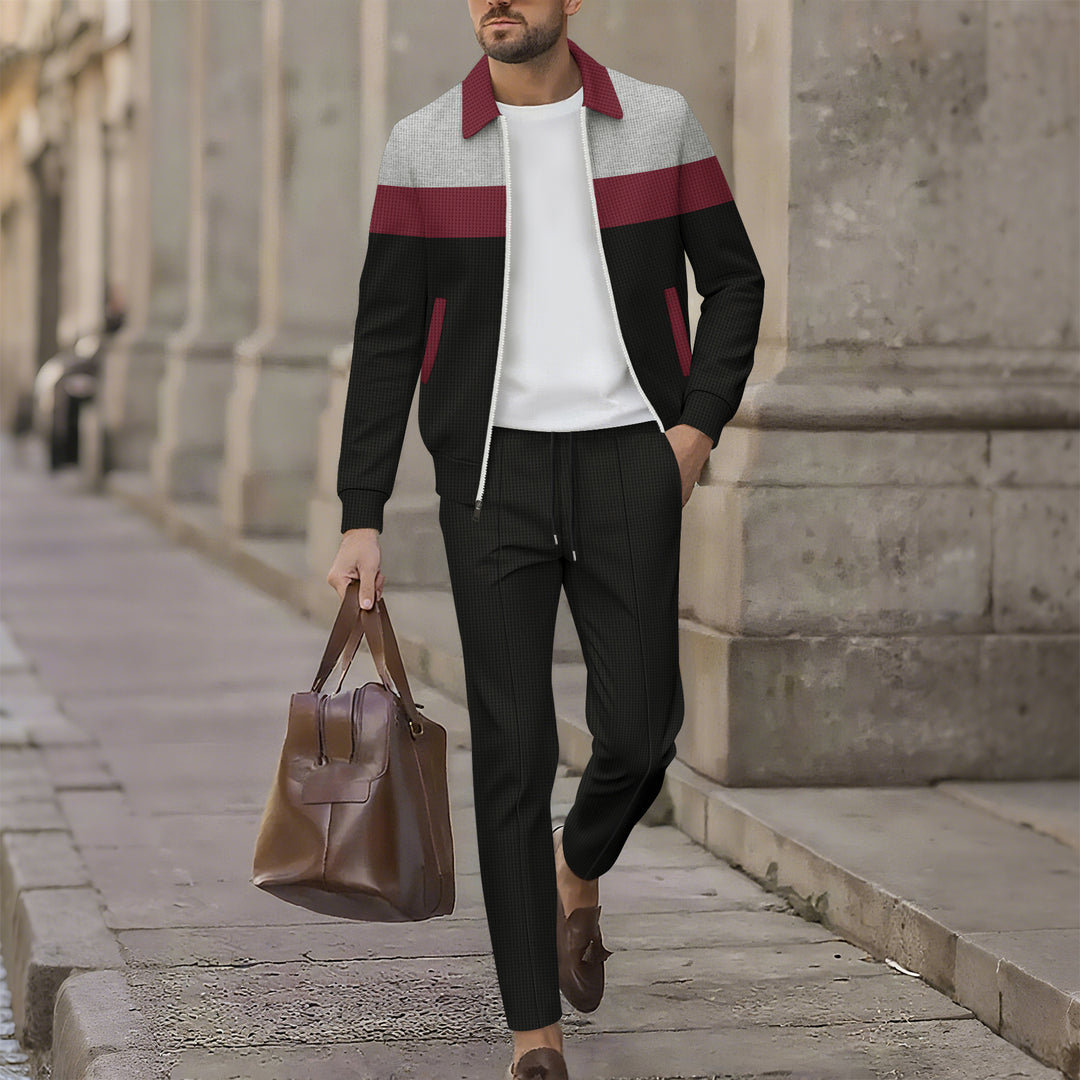 Herren stilvolle Freizeitjacke mit modernem Design und bequemen Jogginghosen R&B