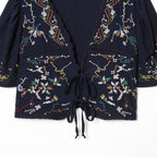 Damen kurze Bluse mit Platz für elegantes Binden R&B