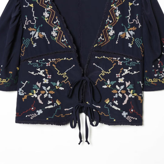 Damen kurze Bluse mit Platz für elegantes Binden R&B