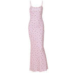 Damen Figurnahes Maxikleid mit floralem Design und Spaghettiträgern R&B