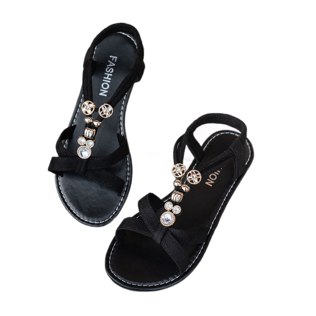 Damen Elegante und Schmuckverzierte Riemchensandalen R&B