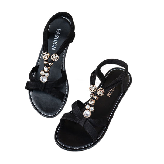 Damen Elegante und Schmuckverzierte Riemchensandalen R&B