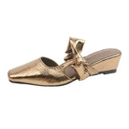 Damen elegante Sling-Pump mit modischem Schleifenakzent und komfortablem Blockabsatz R&B