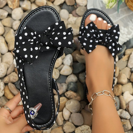 Damen offene Sandalen mit großem Schleifen-Design R&B