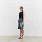 Damen Hoch taillierte Denim-Shorts mit weitem Bein und modischer Struktur R&B
