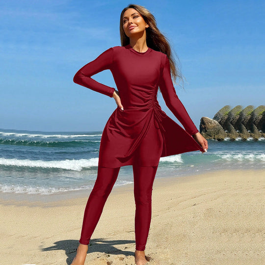 Damen Sportliches Strandoutfit mit modischem Wickel-Design R&B