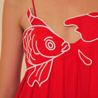 Damen Maxikleid mit kreativem Fischdesign EB