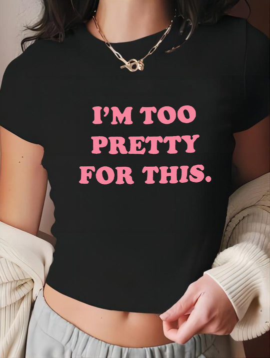 Damen Crop-T-Shirt mit kreativem Nostalgie-Druck und lässigem Schnitt R&B