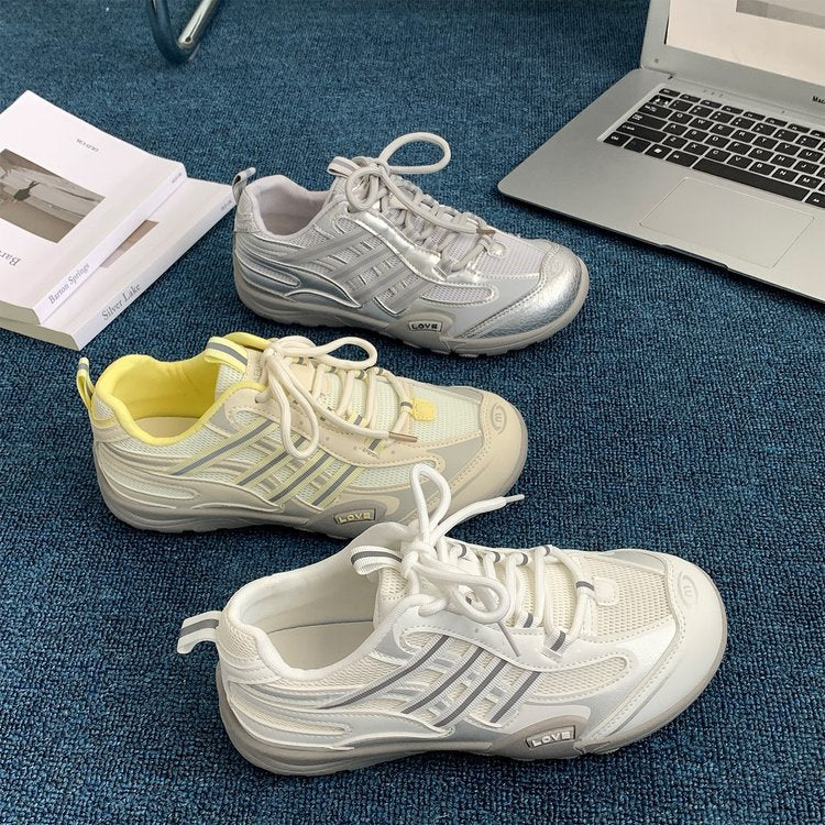 Damen Sportliche Sneakers mit atmungsaktivem Mesh-Obermaterial und dämpfender Sohle R&B