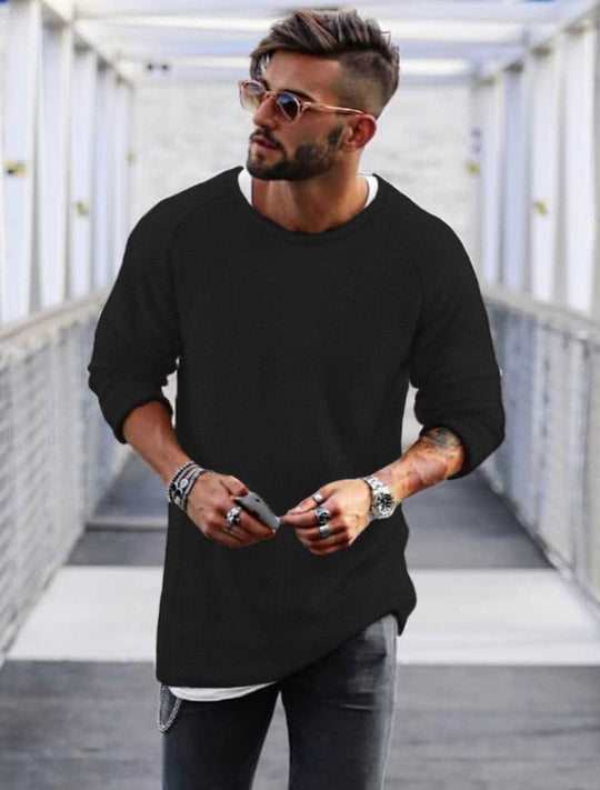 Herren lässiger Pullover mit innovativem Strickmuster R&B