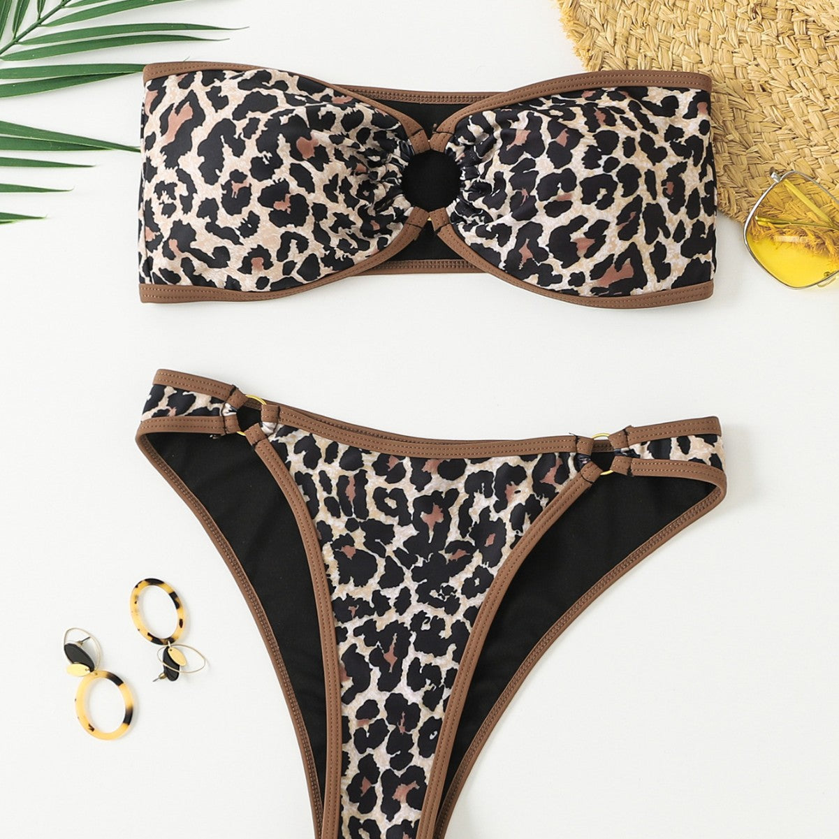 Damen Bandeau Badeanzug Set R&B