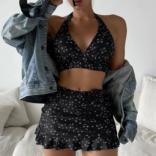Damen Bikiniset mit verspieltem Rock-Design R&B