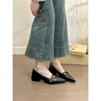 Damen elegante Ballerinas mit modischen Riemen und komfortablem Blockabsatz R&B