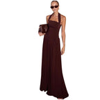 Damen Maxikleid mit raffiniertem Faltenwurf und trägerlosem Design
