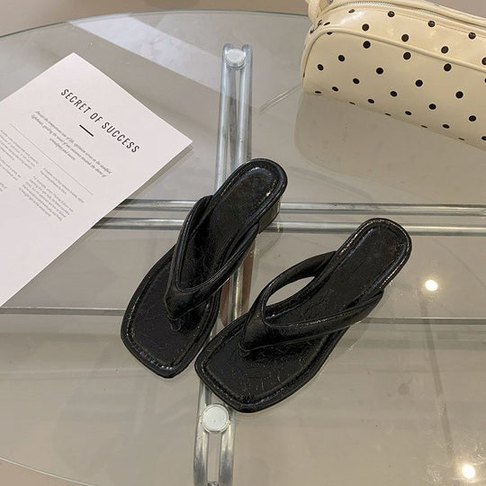 Damen trendige Zehentrenner-Sandalen mit elegantem Riemendesign R&B