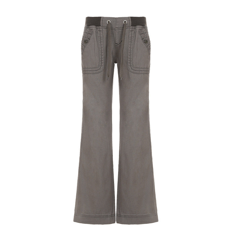 Damen Flared Pants mit modischem Taillengürtel R&B