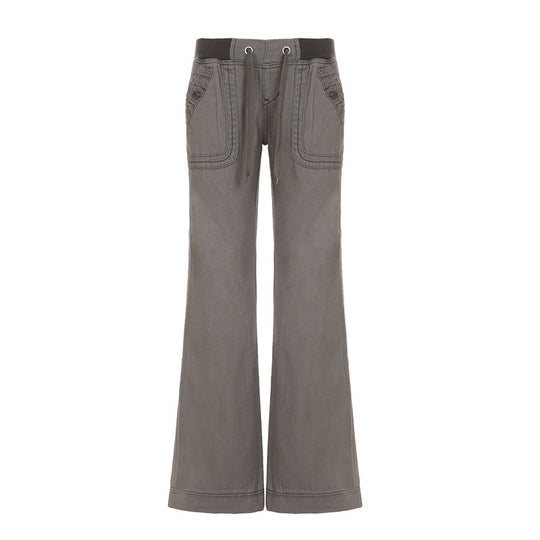 Damen Flared Pants mit modischem Taillengürtel R&B