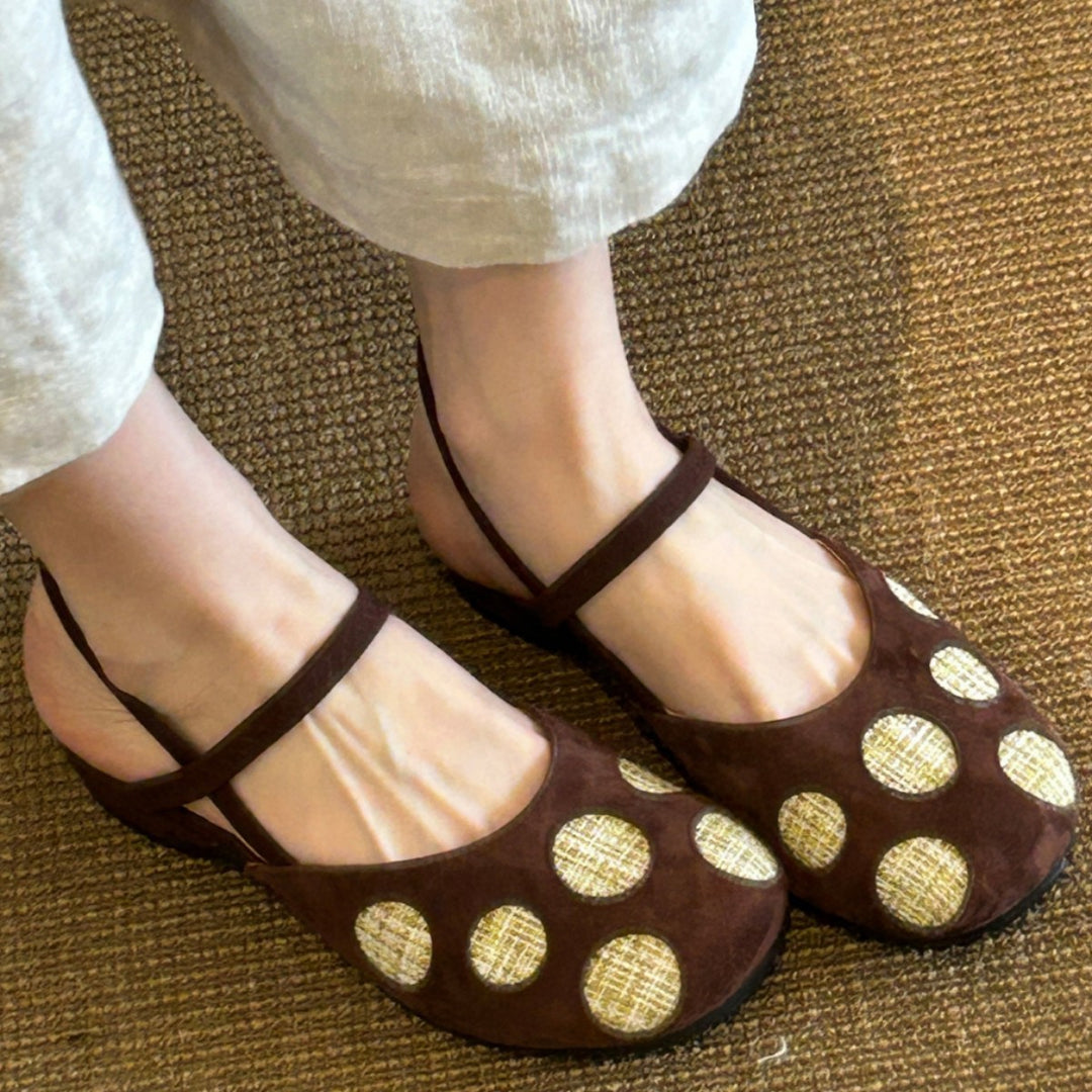 Damen Bequeme Ballerinas mit kontrastierenden Applikationen R&B