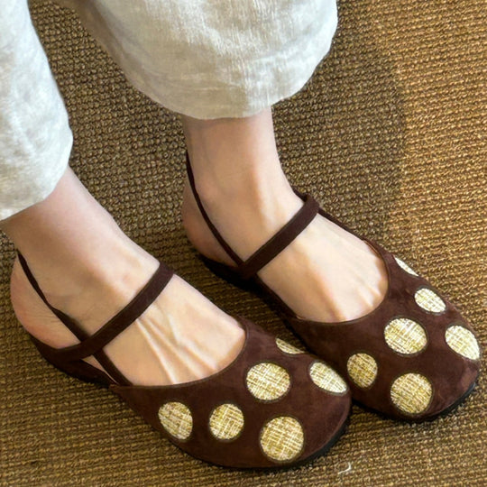 Damen Bequeme Ballerinas mit kontrastierenden Applikationen R&B