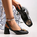Damen Slingback-Highheels mit dekorativem Schmuckdetail R&B
