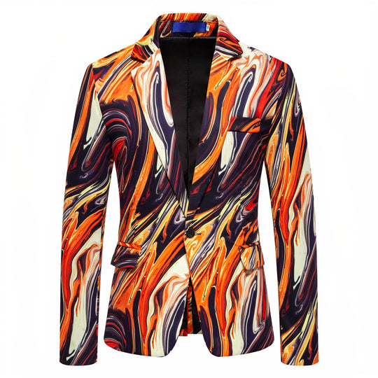 Herren Blazer mit auffälligem Marmormuster und elegantem Schnitt R&B