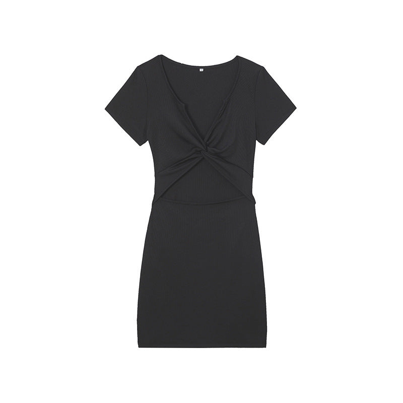 Damen Knot Kleid Mini
