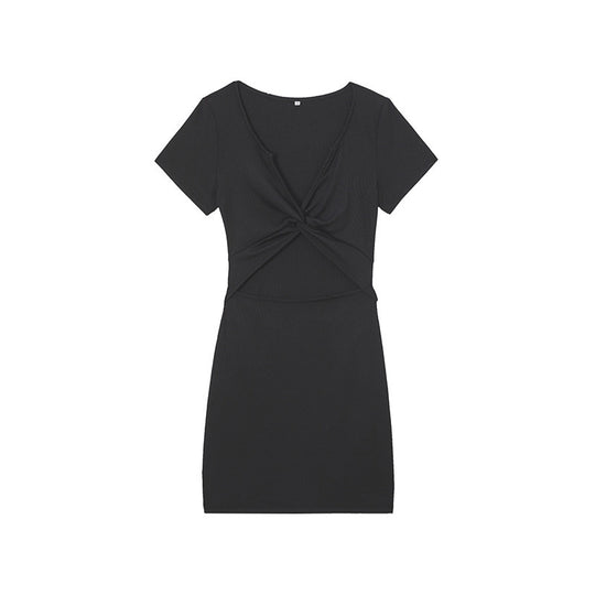 Damen Knot Kleid Mini R&B