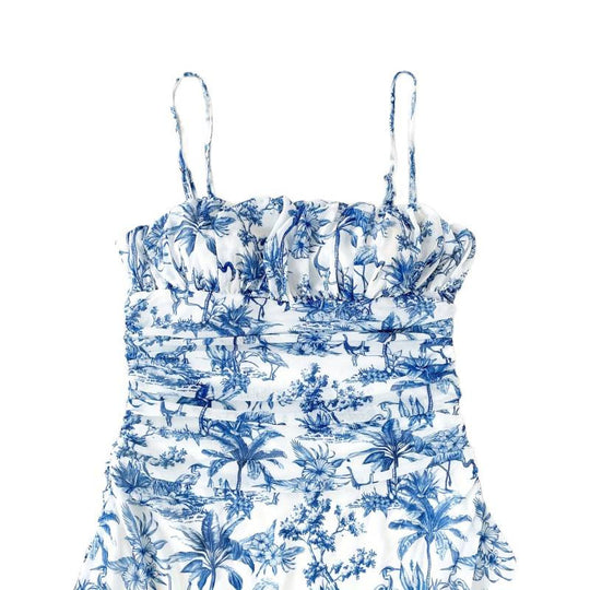 Damen Sommerliches Minikleid mit floralem Muster und Trägerdetails R&B