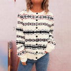 Damen gemütliche Strickjacke mit einzigartigem Weihnachtsdesign R&B