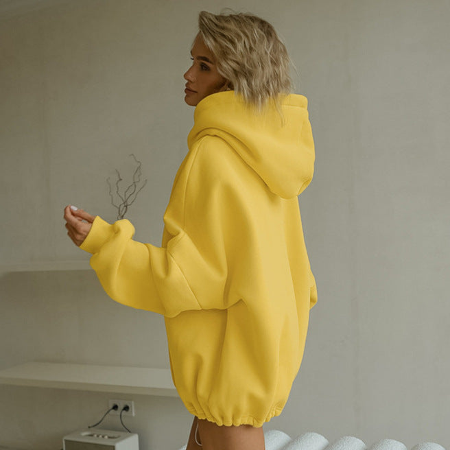 Damen Oversized Hoodie mit Kängurutasche und Kapuze R&B